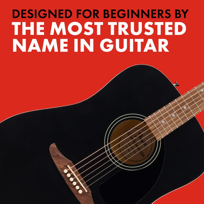 Fender California Debut Redondo Series Acoustic Guitar, Beginner Guitar, 2-Year Warranty, Black - Image 3