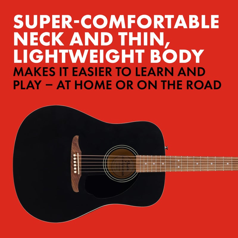 Fender California Debut Redondo Series Acoustic Guitar, Beginner Guitar, 2-Year Warranty, Black - Image 2