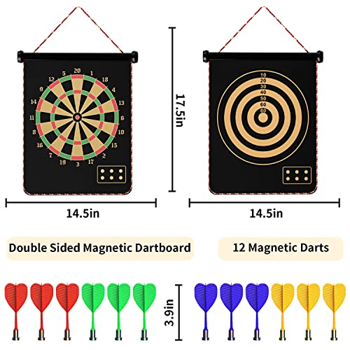 Mixi Magnetic Dart Board Outdoor Game for Kids with 12 Darts, Best Toys Gifts for Teenage Boys Girls Age 5 6 7 8 9 10 11 12 13 14 15 16 Years - Image 4