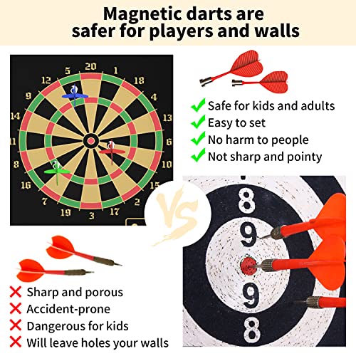 Mixi Magnetic Dart Board Outdoor Game for Kids with 12 Darts, Best Toys Gifts for Teenage Boys Girls Age 5 6 7 8 9 10 11 12 13 14 15 16 Years - Image 3