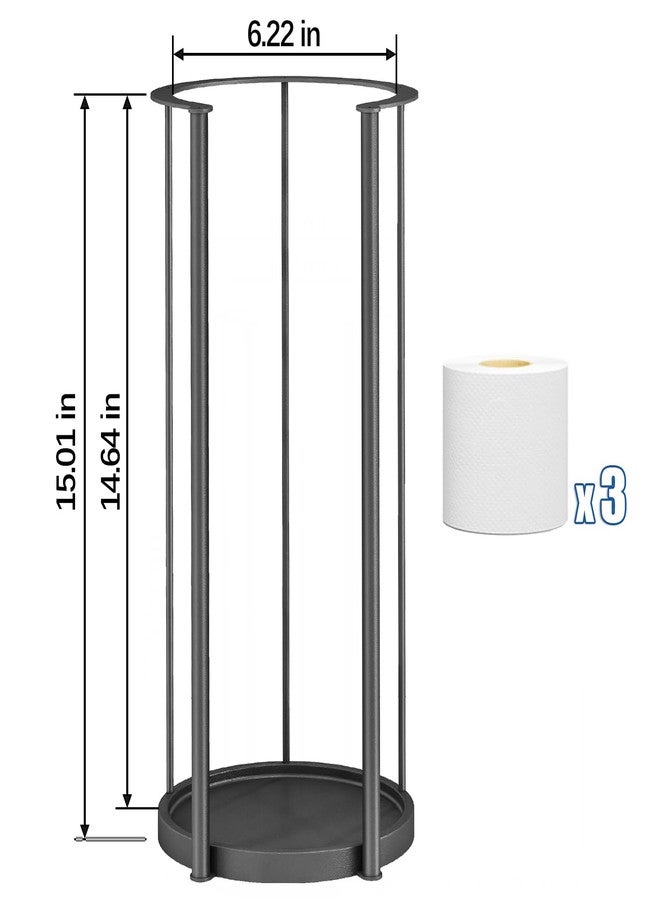 Gypie حامل ورق تواليت قائم مستقل من جيبي، ترقية جديدة، قاعدة من الفولاذ المقاوم للصدأ 304، سعة 3 لفات لحامل ورق التواليت لتنظيم الحمام - Image 4