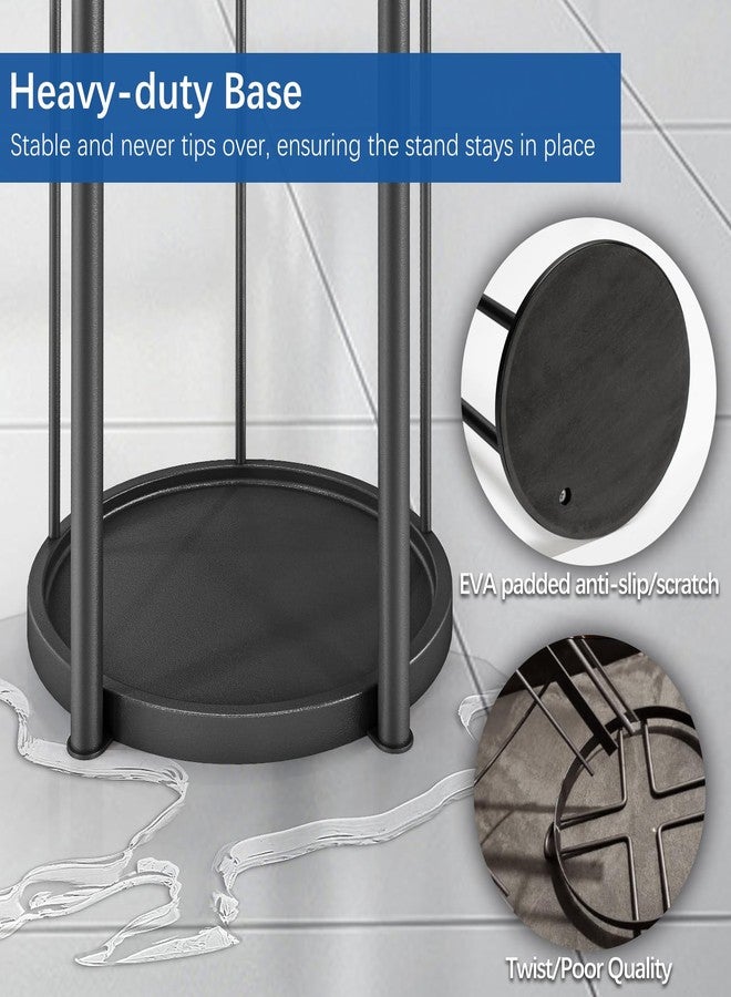 Gypie حامل ورق تواليت قائم مستقل من جيبي، ترقية جديدة، قاعدة من الفولاذ المقاوم للصدأ 304، سعة 3 لفات لحامل ورق التواليت لتنظيم الحمام - Image 3