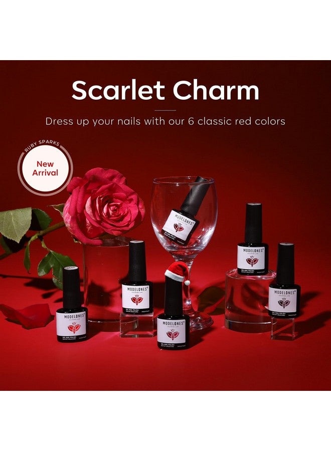 موديل ونز مجموعة طلاء أظافر جل موديلونز - 6 ألوان حمراء طلاء جل أحمر لامع طلاء جل أحمر عنابي طلاء أظافر أحمر دموي لامع مانيكير جل اصنعها بنفسك صالون فن الأظافر هدايا - Image 5