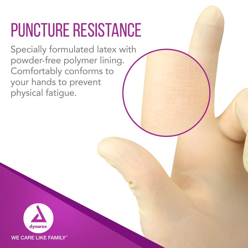 Dynarex قفازات جراحية معقمة من اللاتكس القابل للتصرف من دايناريكس، خالية من البودرة، معبأة في أزواج، للاستخدام الطبي والرعاية الصحية، عيادة بيطرية، لون بيج، مقاس 7.0، علبة تحتوي على 50 زوج من القفازات (قد يختلف التعبئة) - Image 3