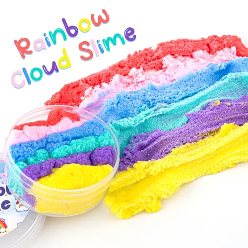 Okaybee Rainbow Cloud Slime Super Soft and NonSticky Premade Party Favors for Girls and Boys Ages 812 Sensory Toys Holiday Birthday Hallowmas Gift for Kids - Image 5