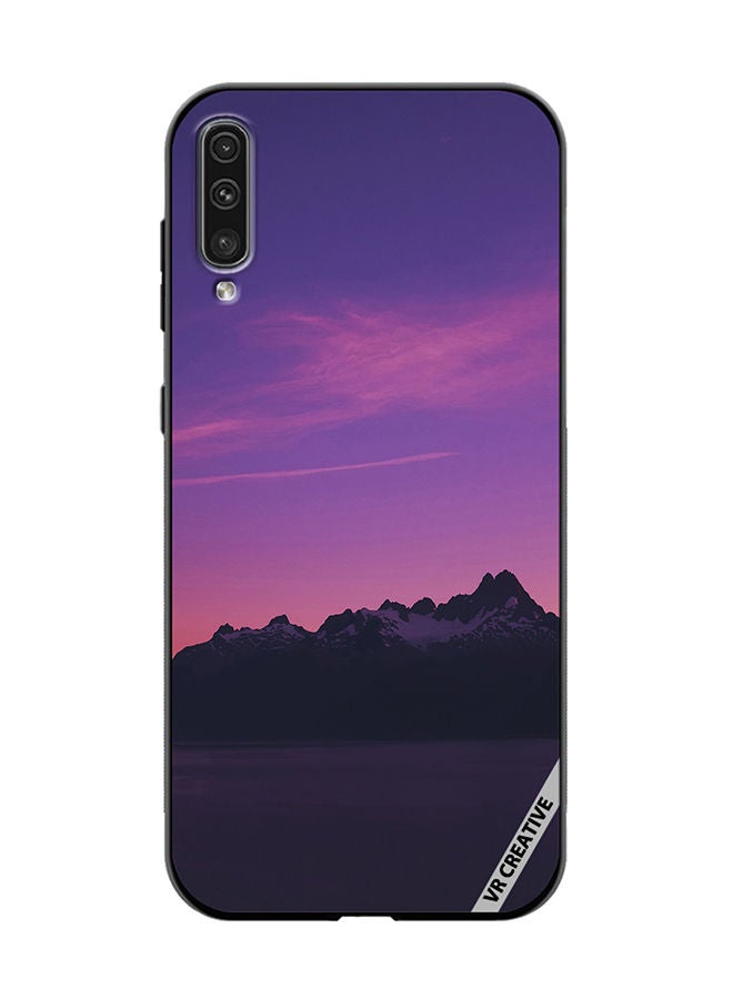 VR CREATIVE Protective Case Cover For Samsung Galaxy A50/A50s Purple Mountain Design Multicolour - Image 1