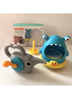 Shake The Same Style Bubble Blowing Machine Shark Bathroom Bath Toy Children's Outdoor Water Crab Blowing Foam Making Machine-Color:Shark Bubble Bubble Elephant (Color Box)