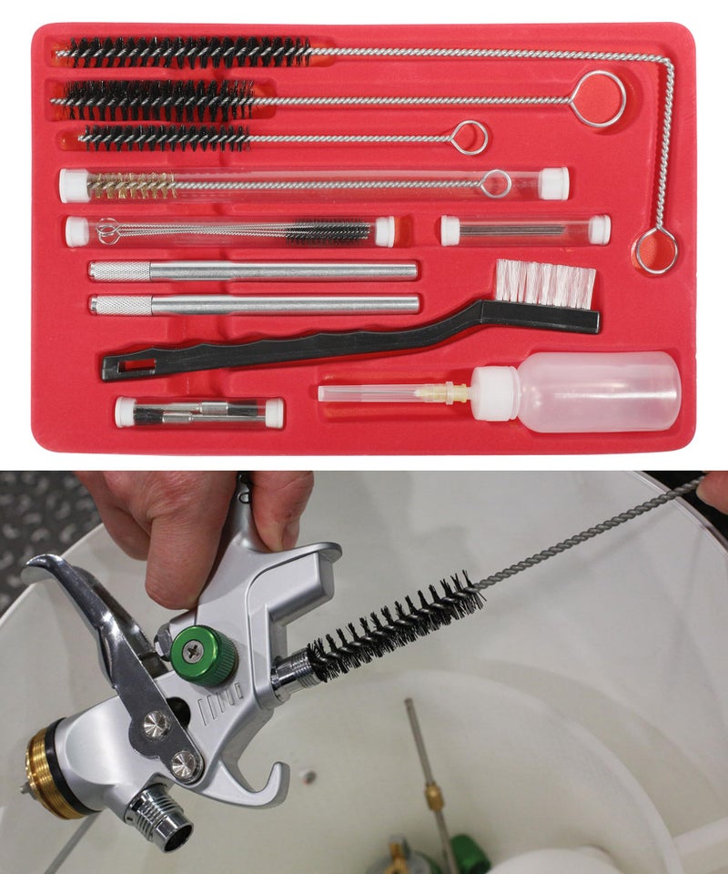 RACOONA 23PCS Air Spray Gun Cleaning KitAutomotive Use Airbrush Cleaning KitCar Accessories Paint Gun Cleaning KitComplete Maintenance Set for Cleaning HVLP Spray GunsPaint GunsAir ToolsAirbrush