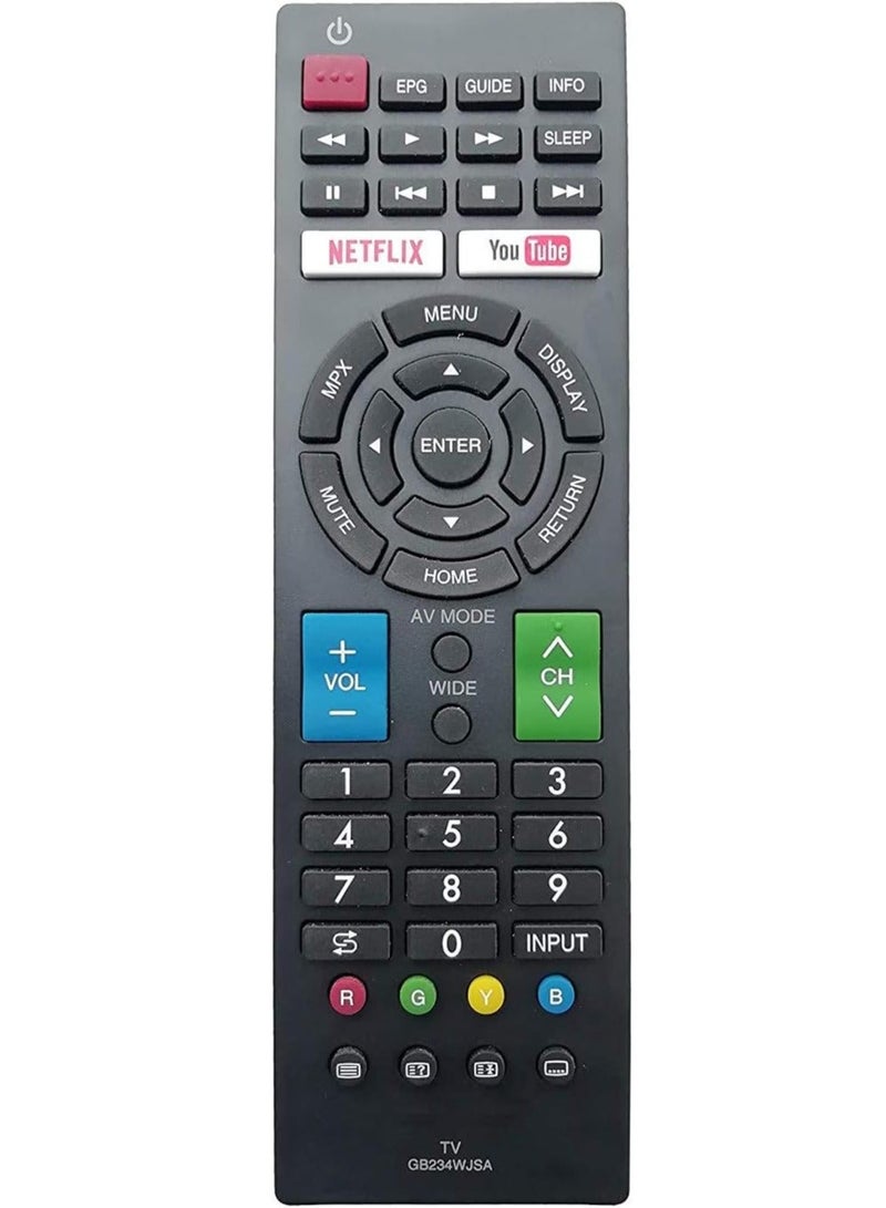 New Replacement Remote Control, Remote Control Fit, Universal Remote Control Compatible with Sharp Smart LED/LCD/Ultra HD Model: GB234WJSA (Netflix & YouTube Function) (Black)  - Image 4