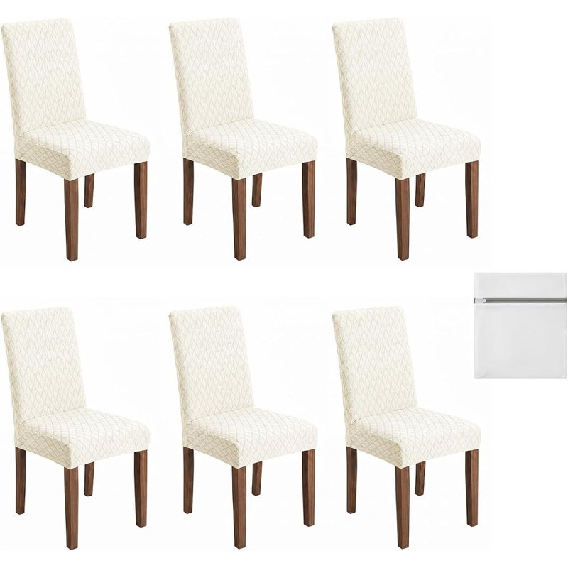 Dining Chair Covers, Stretch Elastic Seat Slipcovers, Removable and Machine Washable Chair Protectors for Dining Room, Kitchen and Home Decor - Image 1