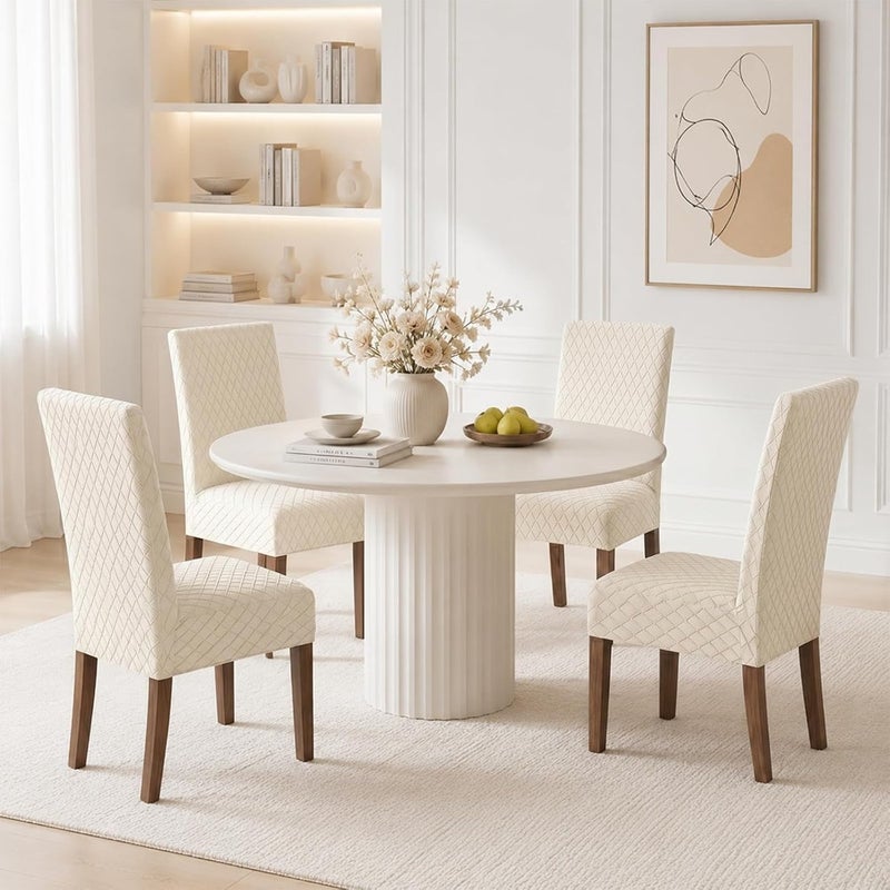 Dining Chair Covers, Stretch Elastic Seat Slipcovers, Removable and Machine Washable Chair Protectors for Dining Room, Kitchen and Home Decor - Image 5