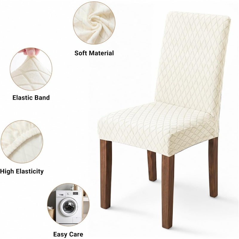 Dining Chair Covers, Stretch Elastic Seat Slipcovers, Removable and Machine Washable Chair Protectors for Dining Room, Kitchen and Home Decor - Image 2