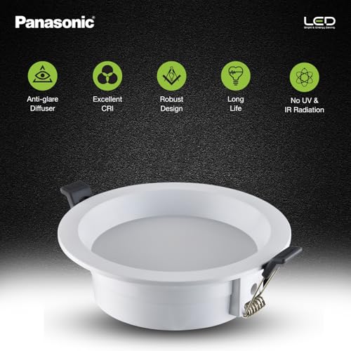 Panasonic ضوء سقف دائري عميق من باناسونيك بقوة 24 واط، ضوء سطحي للمنزل، تصميم عميق مع إضاءة دافئة بيضاء وضمان لمدة سنتين (فتحة - 10.5 سم) - Image 3