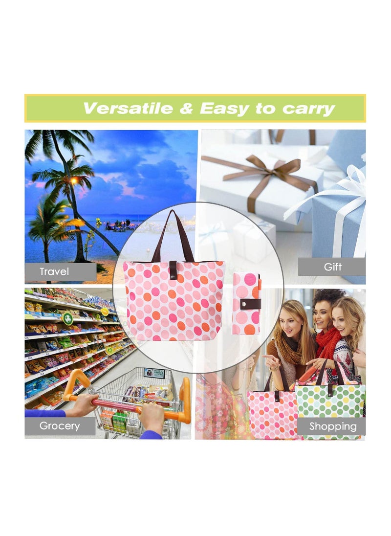Generic 2 Pack Portable Reusable Grocery Bags, Folding Tote Shopping Bag fits in Pocket, Washable Waterproof Tote Bags Shoulder Bags  - Image 3