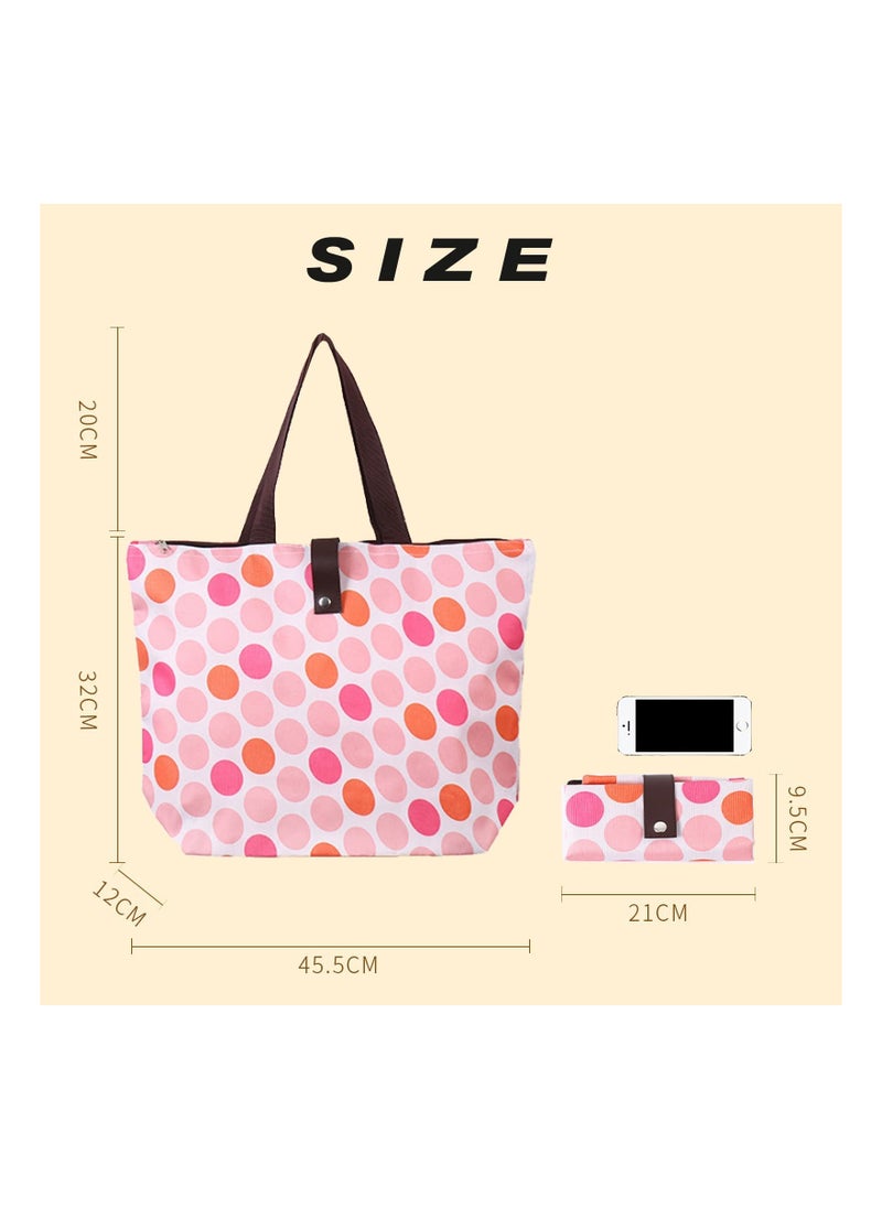 Generic 2 Pack Portable Reusable Grocery Bags, Folding Tote Shopping Bag fits in Pocket, Washable Waterproof Tote Bags Shoulder Bags  - Image 2