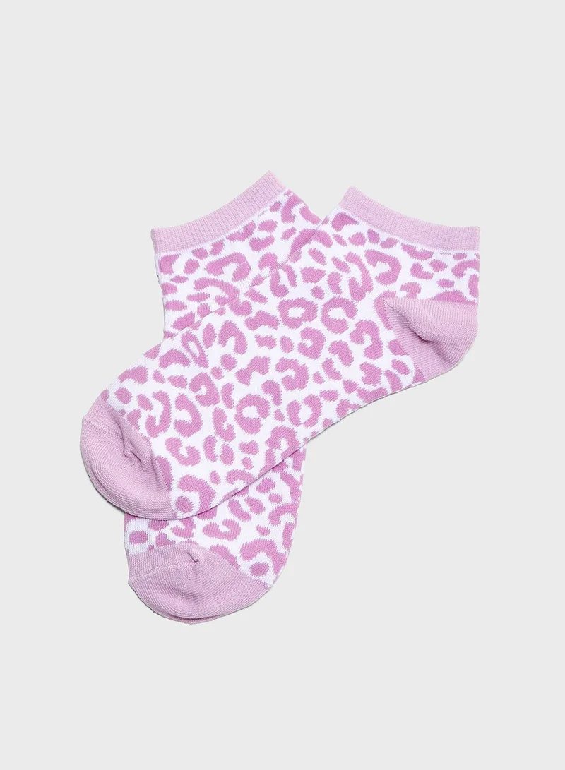 Lounge District Leopard Print Socks