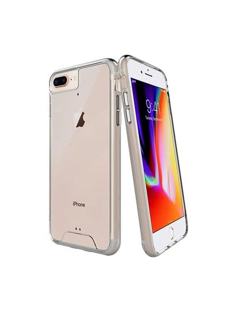 Case Transparent Mental Button Space Heavy Duty Shockproof Crystal 2 IN 1 Shockproof Case For IPhone 7 Plus/ Iphone 8 Plus