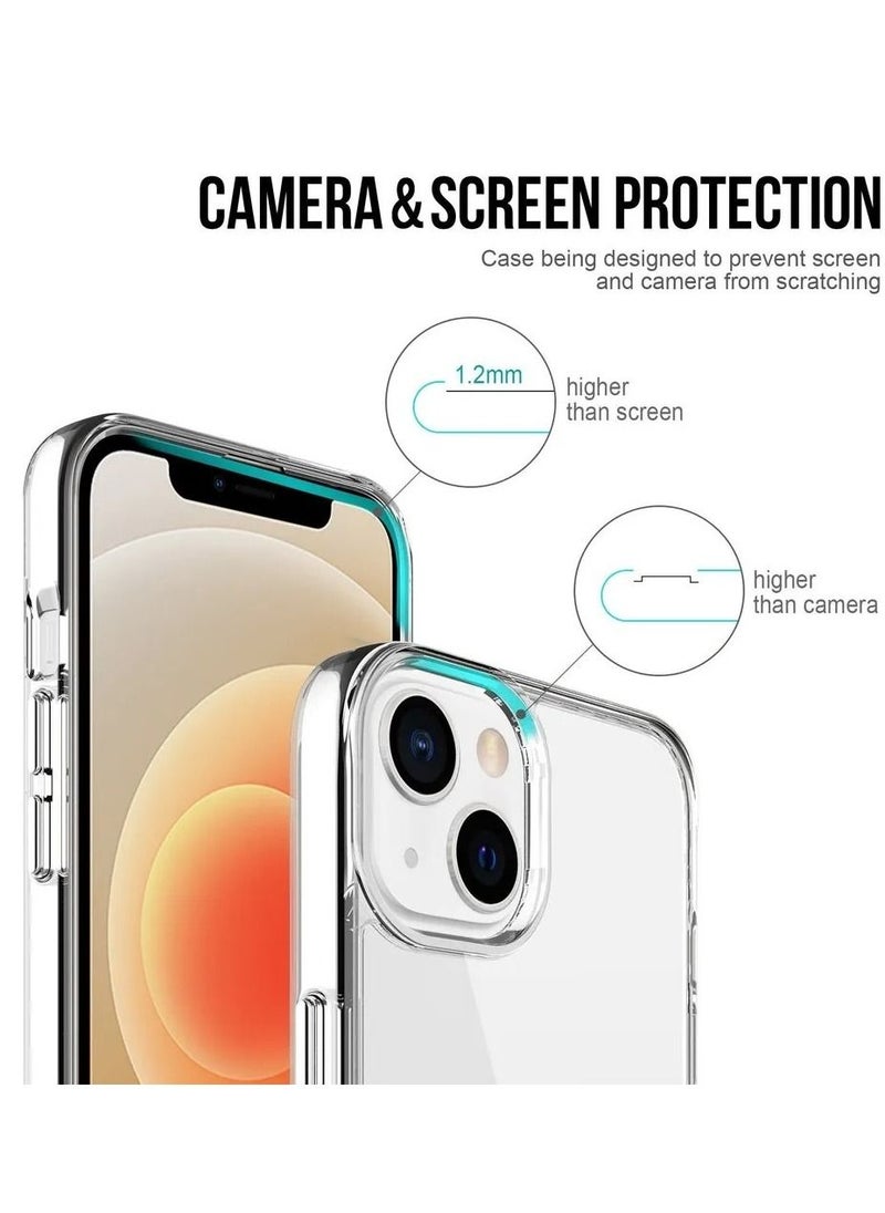 Case Transparent Mental Button Space Heavy Duty Shockproof Crystal 2 IN 1 Shockproof Case For IPhone 7 Plus/ Iphone 8 Plus