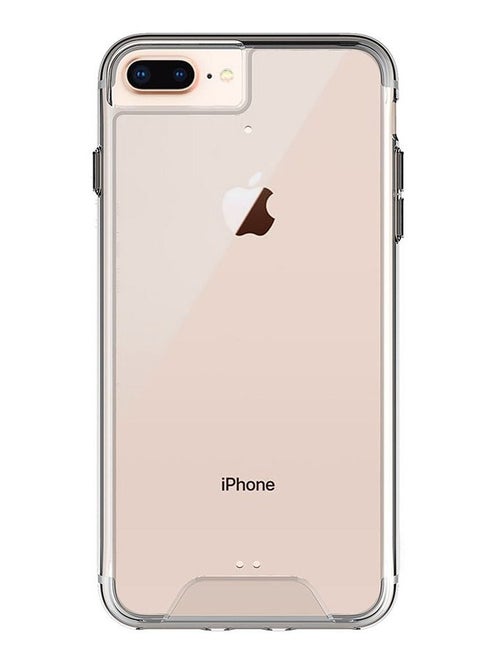Case Transparent Mental Button Space Heavy Duty Shockproof Crystal 2 IN 1 Shockproof Case For IPhone 7 Plus/ Iphone 8 Plus
