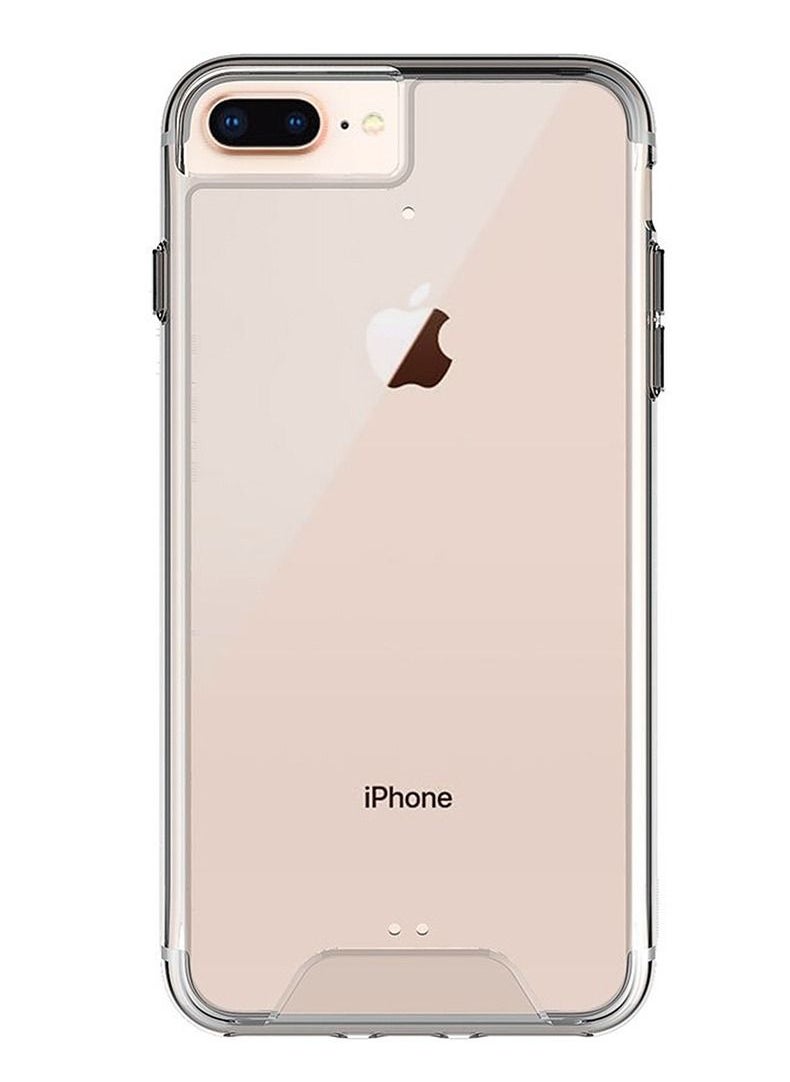 Case Transparent Mental Button Space Heavy Duty Shockproof Crystal 2 IN 1 Shockproof Case For IPhone 7 Plus/ Iphone 8 Plus