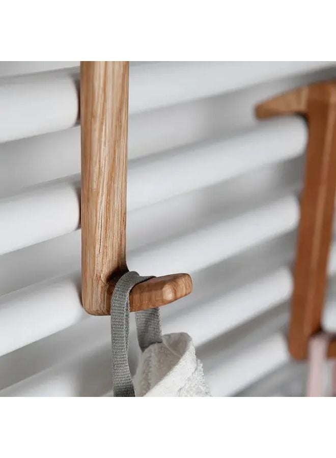 1 قطعة رف منشوفات معلق بلون الخشب من خشب الزان، طراز المزرعة الحديث، منظف كبير السعة موفر للمساحة - Image 3