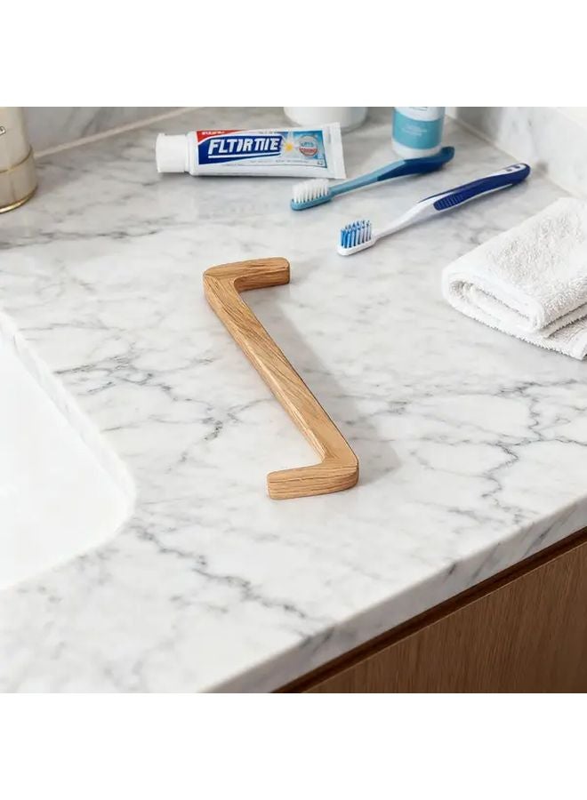 1 قطعة رف منشوفات معلق بلون الخشب من خشب الزان، طراز المزرعة الحديث، منظف كبير السعة موفر للمساحة - Image 1