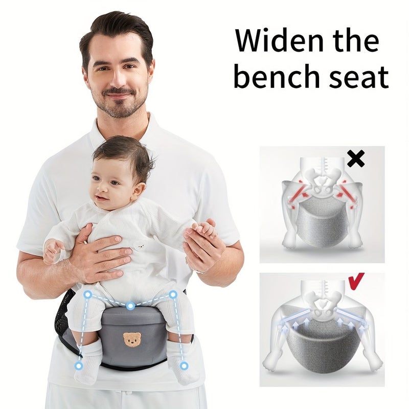 Pink Baby Front Facing Carrier Waist Stool 3 In 1 Seat For 0 36 Months - Image 2