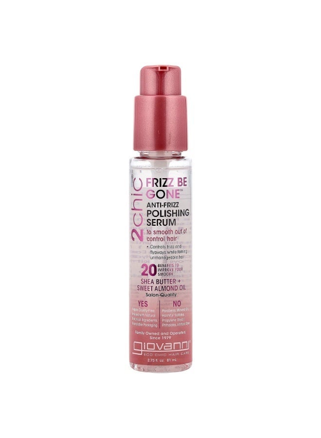 Giovanni 2chic, Frizz Be Gone™ Anti-Frizz Polishing Serum, Shea Butter + Sweet Almond Oil, 2.75 fl oz 81mlml - Image 2