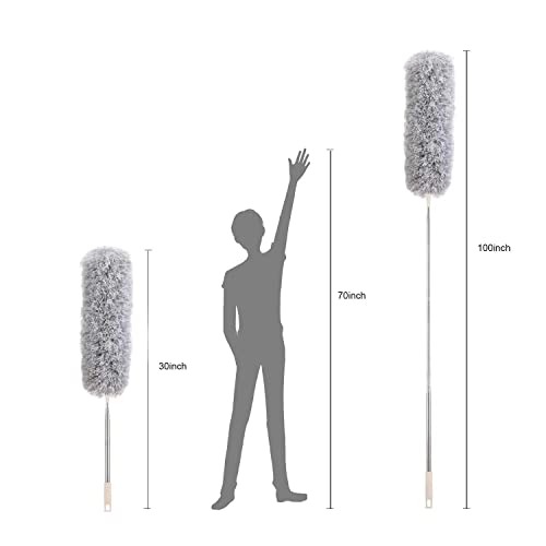Nubilous Microfiber Feather Duster Bendable & Extendable Fan Cleaning Duster with 100 inches Expandable Pole Handle Washable Duster for High Ceiling Fans,Window Blinds, Furniture - Image 3