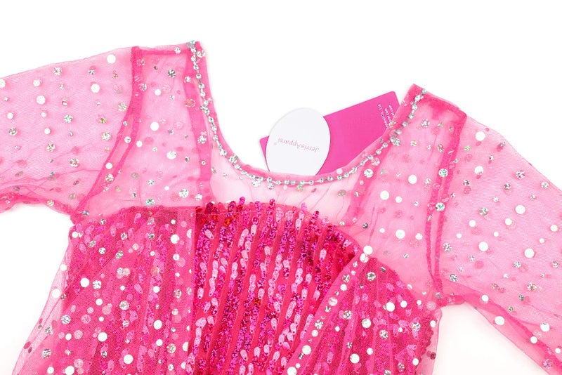 JerrisApparel Girls Princess Costume Birthday Party Christmas Fancy Dress up (8, Hot Pink with Accessories) - Image 4