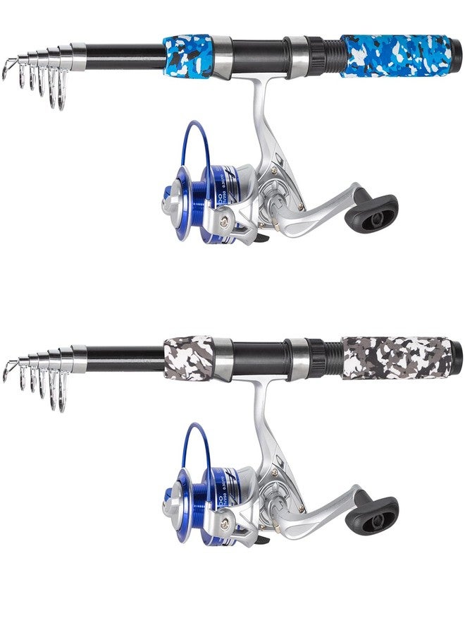 Tripquips Fishing Pole Combo, 6.9ft Telescopic Rods Set, Collapsible Fishing Rods 2PCS Spinning Reel Set with Carrier Bag Freshwater Fishing Rod and Reel Combos Kits - Image 2