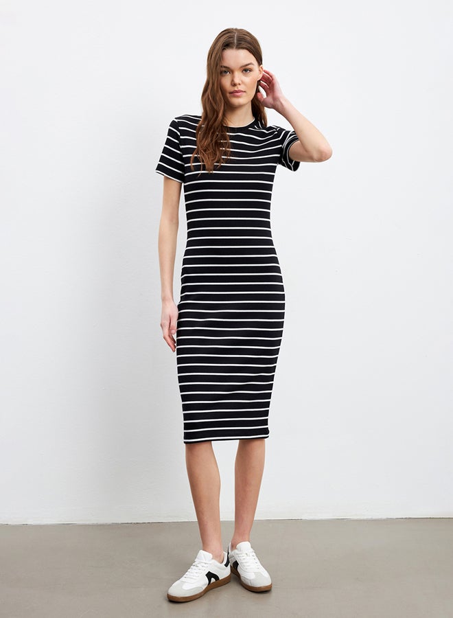 LC WAIKIKI Crew Neck Striped Women's Dress  - Image 3