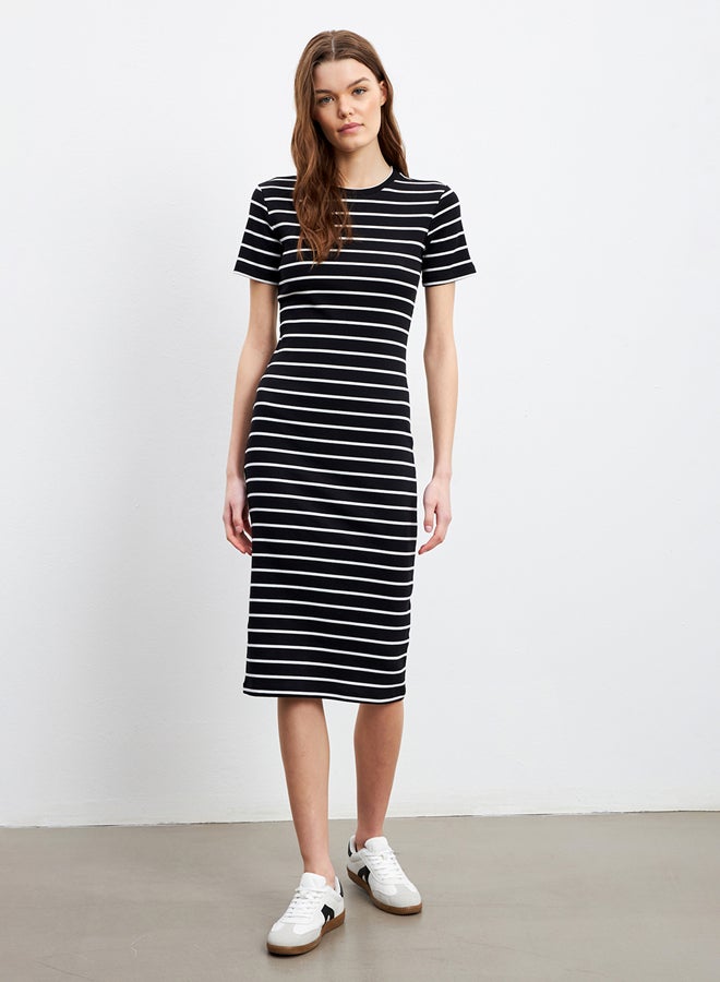 LC WAIKIKI Crew Neck Striped Women's Dress  - Image 1