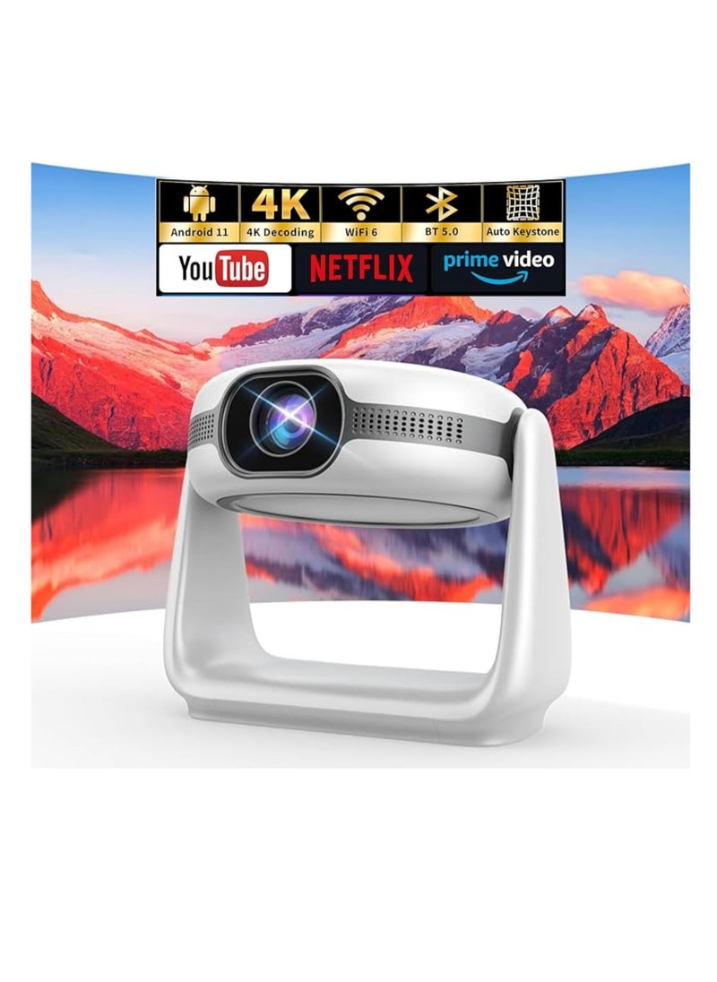 ALLKING Portable Smart Android Projector, Auto Focus, Keystone, 300 ANSI 1080P Full HD, 4K Video Support, WIFI, Bluetooth, Built-in Battery  - Image 1