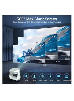 ALLKING Portable Smart Android Projector, Auto Focus, Keystone, 300 ANSI 1080P Full HD, 4K Video Support, WIFI, Bluetooth, Built-in Battery  - Image 3