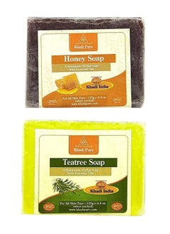 Khadi Pure Herbal Honey & Teatree Soap (125G) Pack Of 2 (250G)  - Image 1
