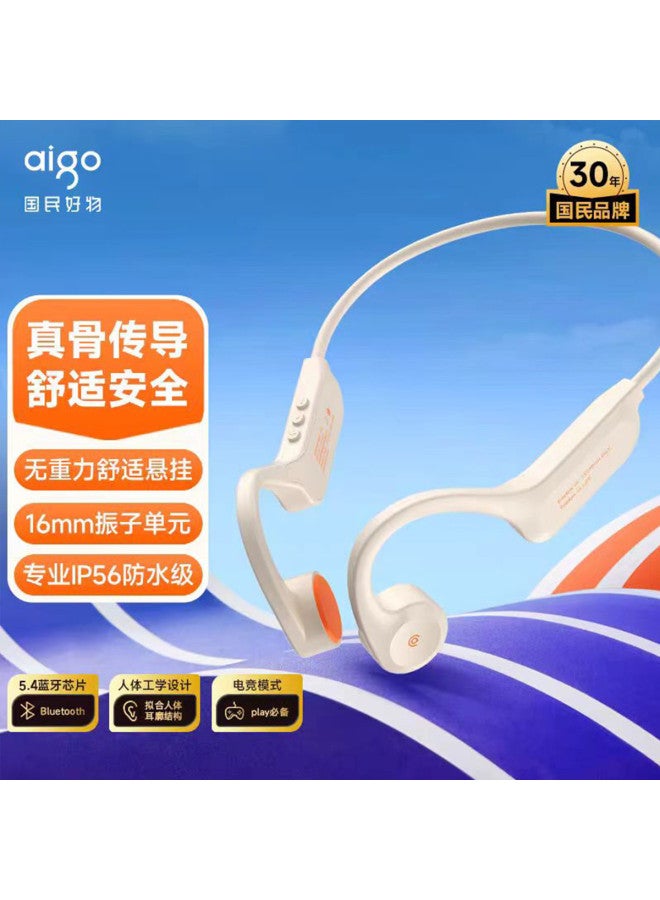aigo Bone Conduction Bluetooth Sports Headphones Ip56 Dustproof And Waterproof, Cycling Running Ear-hook Style Ultra Long Battery Life - Image 2
