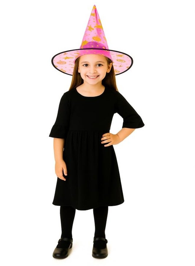 YUPPIN Witch Hats Pack of 5 - Multicolor Halloween Costume Hats with Golden Print for Kids & Adults - Image 5