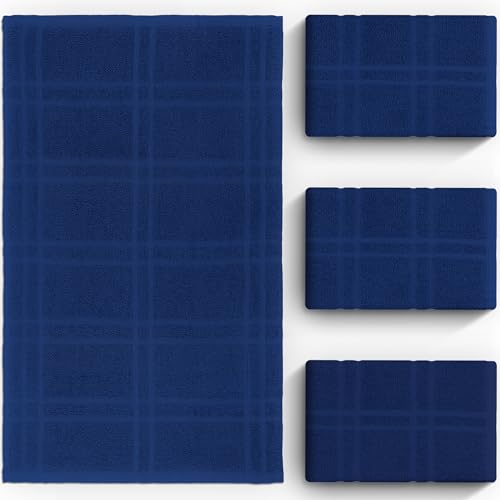 DecorRack Large Kitchen Towels, 15" x 25" Absorbent Dishcloths, 100% Cotton Hand Towels, Plaid Pattern Cleaning Rags, Assorted Set (Pack of 4) - Image 4