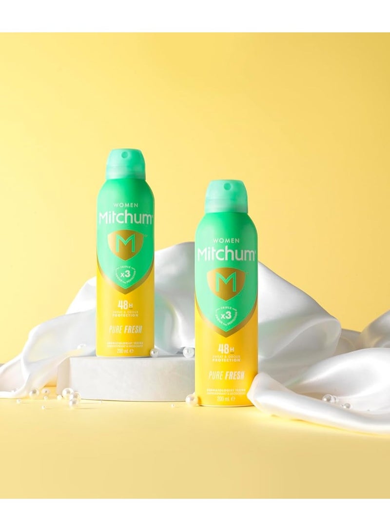 ميتشوم مزيل عرق بخاخ بيور فريش للنساء، حماية ثلاثية من الروائح الكريهة لمدة 48 ساعة  200 مل - Image 3