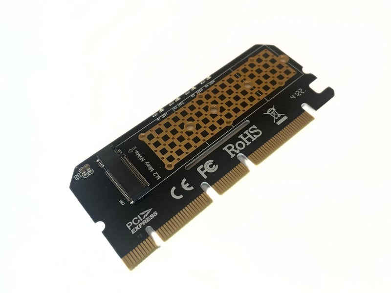 Millennium TECHNOLOGY NVME Adapter PCIe x16,M.2 NVME or AHCI SSD to PCIE 3.0 Adapter Card for Key M 2230,2242,2260,2280 NVME, Support PCIe x4 x8 x16 Slot (PCIe x16 to NVME Adapter) - Image 1