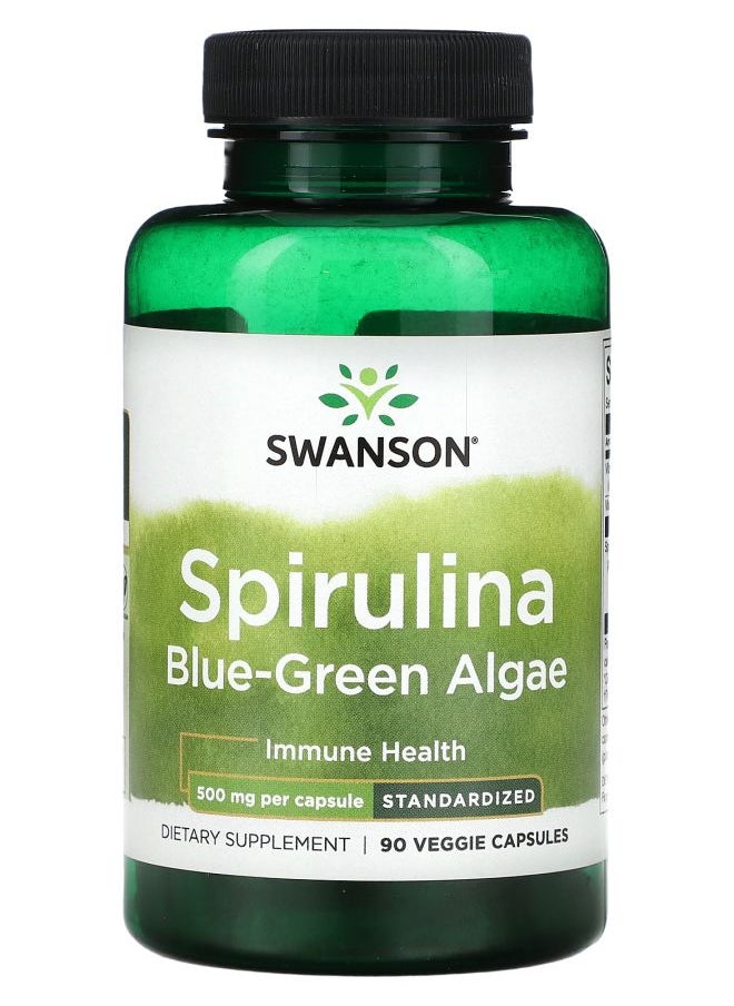 SWANSON - Spirulina Blue-Green Algae 500 mg 90 Veggie Capsules - Image 1