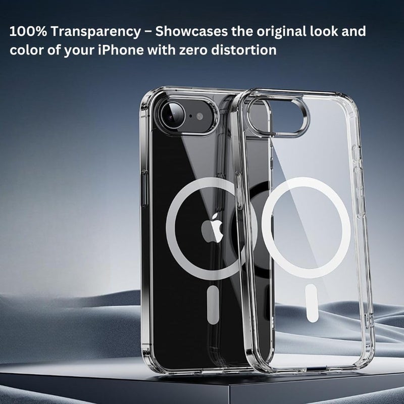 ShieldTech Back Cover Case + Screen Protector for Apple iPhone 16e | Mag-Safe Compatible | Transparent Mobile Phone Back Cover Case for i Phone 16e | i Phone 16 e TPU Transparent Back Case Cover - Image 3
