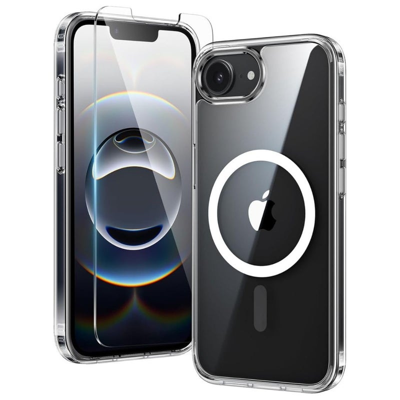 ShieldTech Back Cover Case + Screen Protector for Apple iPhone 16e | Mag-Safe Compatible | Transparent Mobile Phone Back Cover Case for i Phone 16e | i Phone 16 e TPU Transparent Back Case Cover - Image 1