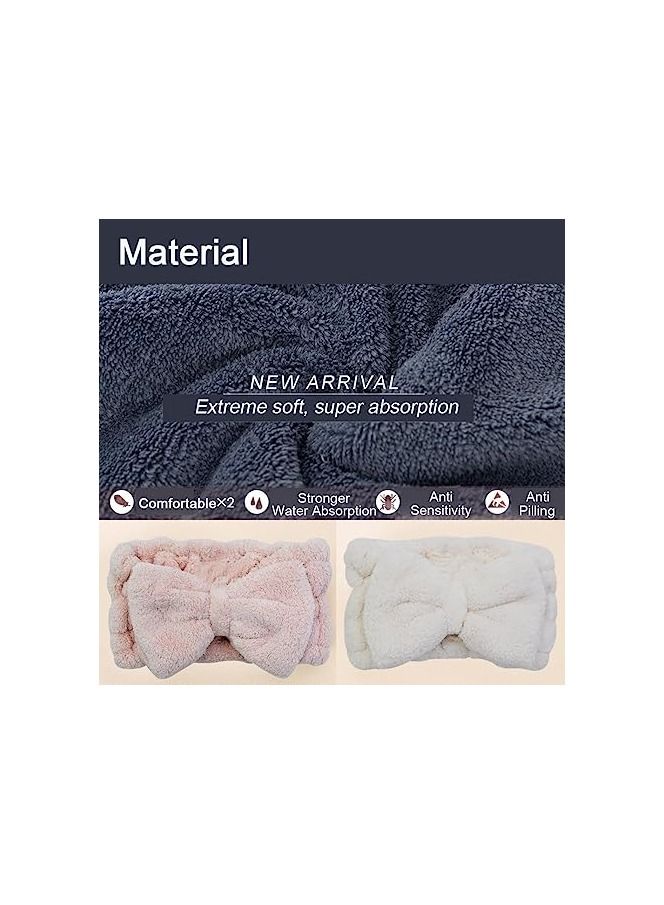 ORiTi طقم من 2 رباط رأس ميكروفايبر على شكل ربطة عنق لتجميل الوجه، رياضة، استحمام، قابل للتعديل، مرن، لشعر النساء - Image 4