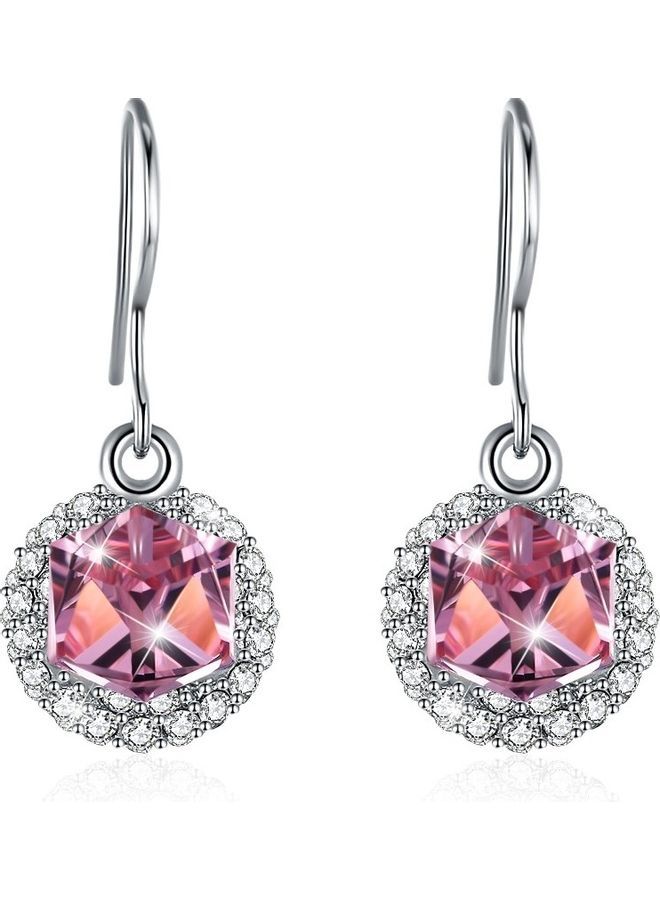 NIBEMINENT 925 Sterling Silver Crystal Dangle Earrings - Image 1