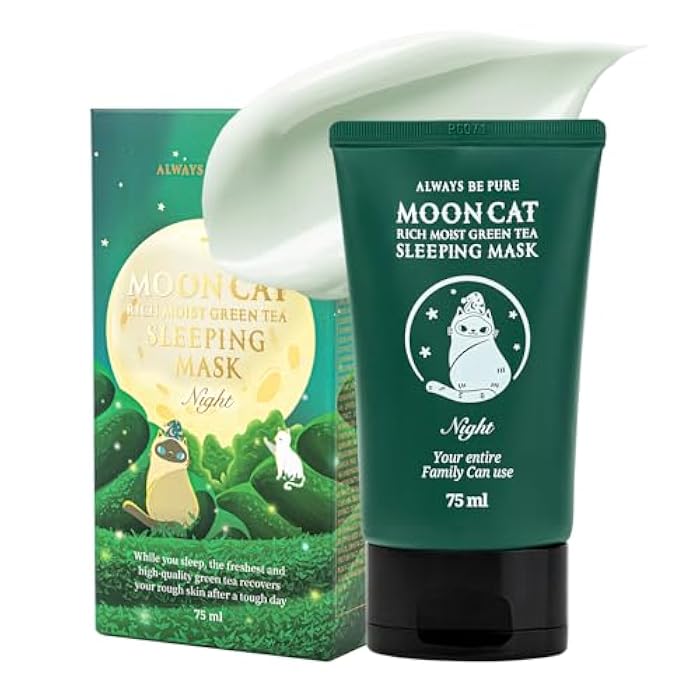 Always be Pure Green Tea Sleeping Mask 75ml – Rich Moisture Night Mask, Hypoallergenic, Calms Redness, Deep Hydration for Sensitive Skin, Non-Sticky Korean Skincare - Image 1