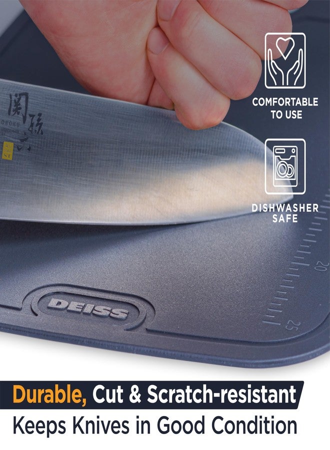 Deiss LUX Durable TPU Cutting Boards for Kitchen, Set of 2, Double-Sided Non-Slip Chopping Board, Built-in Ruler, Flexible Large Cutting Board, Deep Juice Grooves, Dishwasher Safe - Image 5