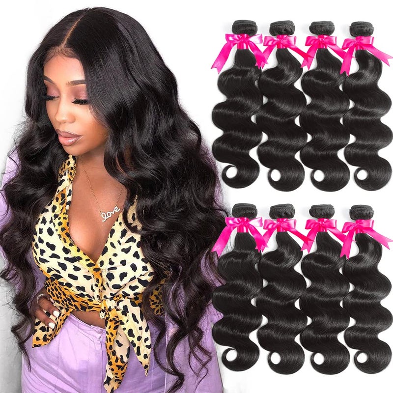 Flady 10A Brazilian Virgin Hair Body Wave 4 Bundles Unprocessed Virgn Human Hair Weave Brazilian Body Wave Bundles Natural Color 16 18 20 22inch
