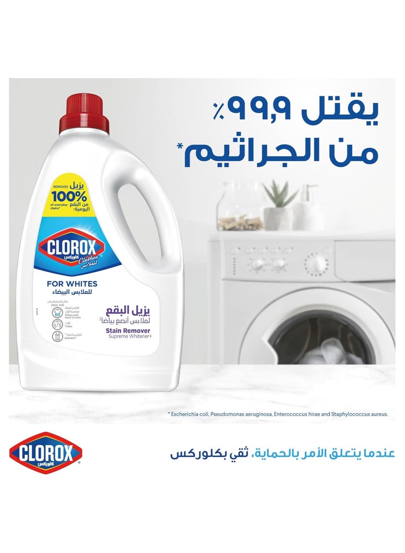 Clorox Clothes Stain Remover Supreme Whitener, For Whites, Ideal For Whites With Touch Of Color, 3L - Image 3